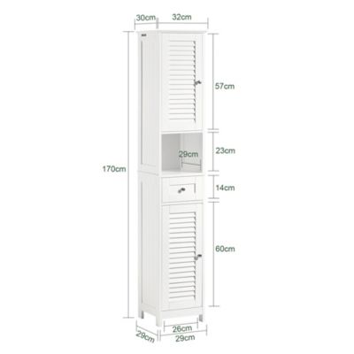 Meuble Colonne de Salle de Bain Armoire haute, FRG236-W, SoBuy