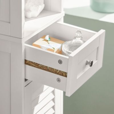 Colonne salle de bain - armoire salle de bain - Meuble salle de bain - H 170 cm - avec 1 tiroir et 4 porte - Rétro Marron - Maison
