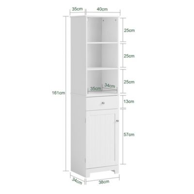 Meuble Colonne Salle De Bain 6 Étagères - Blanc L30xP30xH139cm | Rangement Optimisé