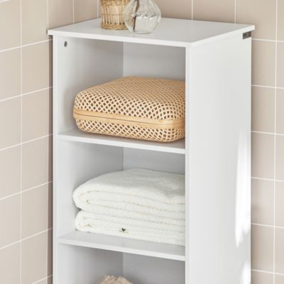 Meuble Colonne de Salle de Bain Armoire Haute Meuble Rangement, BZR17-W, SoBuy