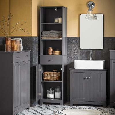 Meuble Colonne de Salle de Bain Armoire Rangement, BZR17-DG, SoBuy