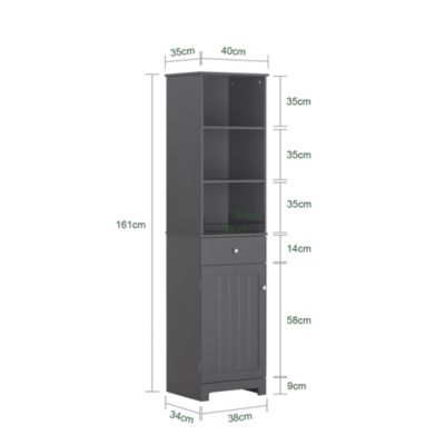 Meuble Colonne de Salle de Bain Armoire Rangement, BZR17-DG, SoBuy