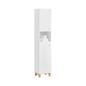 Meuble Colonne de Salle de Bain avec 6 Compartiments de Rangement, BZR91-W, SoBuy