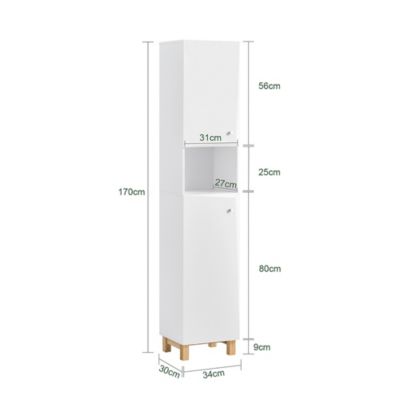 Meuble Colonne de Salle de Bain avec 6 Compartiments de Rangement, BZR91-W, SoBuy