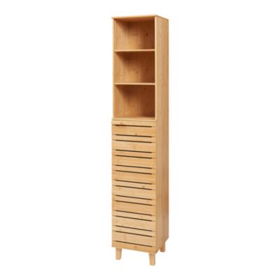Meuble colonne de salle de bain Epind bambou 180 x 33 x 30 cm naturel