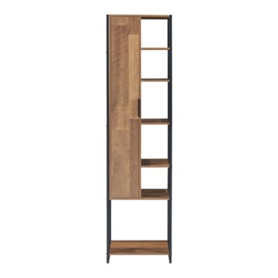 Meuble colonne de salle de bain Namsskogan 165 x 43 x 30 cm effet noyer noir en.casa