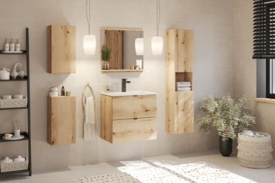 Meuble colonne de salle de bain à suspendre NOVA OAK 30 X 140 cm