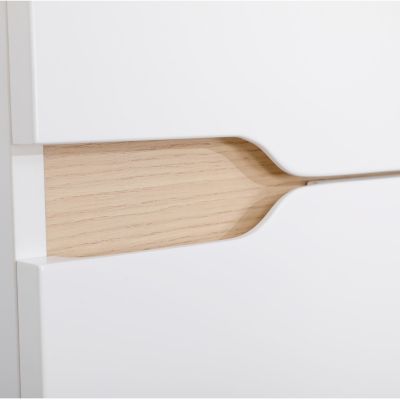 Meuble colonne de salle de bains 2 portes l.30 x H.120 x P.30 cm, blanc mat et bois, Tolima