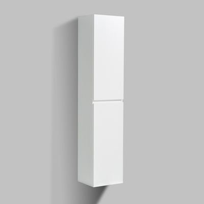 Meuble Colonne Design salle de bain, Armoire à droite murale étagères, 50x28,8x88cm, ALICE Blanc mat, armoire à droite