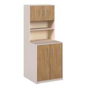 Meuble colonne machine à laver beige et effet bois l.73 x H.186 x P.75 cm, Luma