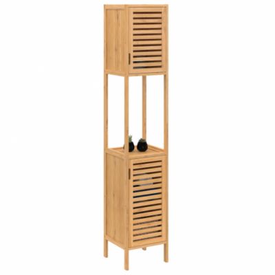 Meuble colonne salle de bain bambou BEA 2 portes