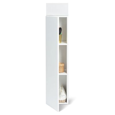 Meuble colonne salle de bain suspendu blanc LILA