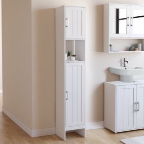 Meuble colonne salle de bain WALDO 2 portes blanc
