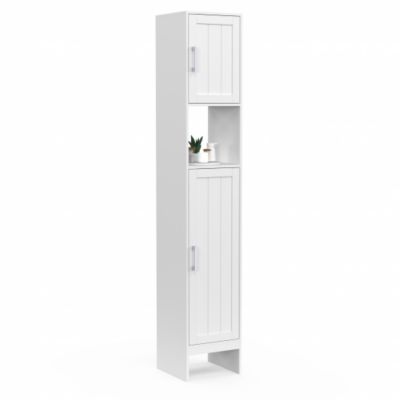 Meuble colonne salle de bain WALDO 2 portes blanc