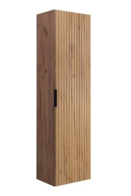 Meuble colonne suspendu de salle de bain FLOW chêne 35 x 136 cm