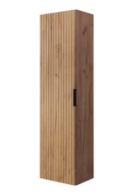 Meuble colonne suspendu de salle de bain FLOW chêne 35 x 136 cm
