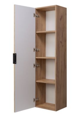 Meuble colonne suspendu de salle de bain FLOW chêne 35 x 136 cm