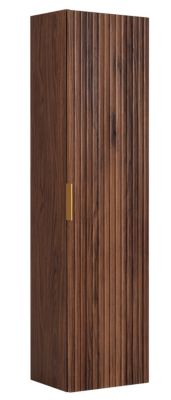 Meuble colonne suspendu de salle de bain FLOW noyer foncé 35 x 136 cm