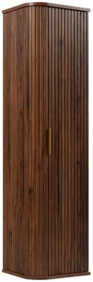Meuble colonne suspendu de salle de bain GLAMOUR coloris noyer foncé 35 x 139 cm