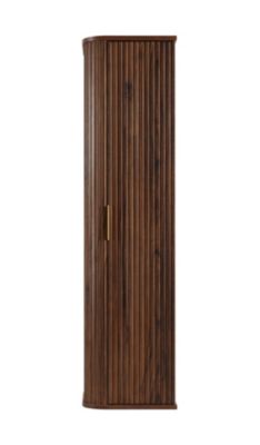 Meuble colonne suspendu de salle de bain GLAMOUR coloris noyer foncé 35 x 139 cm