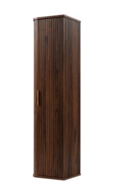 Meuble colonne suspendu de salle de bain GLAMOUR coloris noyer foncé 35 x 139 cm