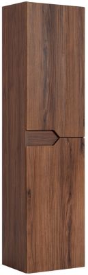 Meuble colonne suspendu de salle de bain MODERN noyer foncé 35 x 136 cm