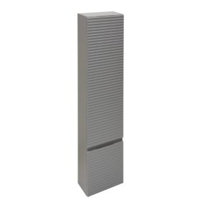 Meuble colonne suspendue salle de bain strié Savona 40,2x157x21,7 cm gris mat (SAVONAV40GM)