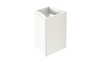 Meuble complément sous vasque blanc l.34 cm, version gauche, Vague