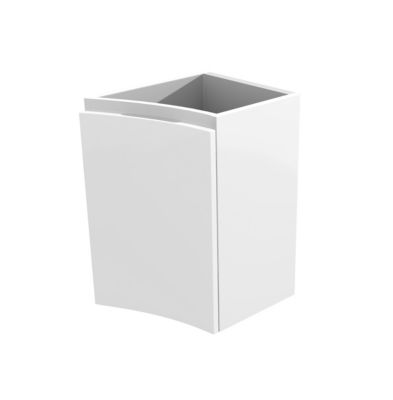 Meuble complément sous vasque l.34 cm, blanc mat, version droite, Vague