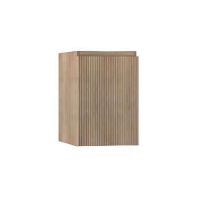 Meuble complément sous vasque l.34 x H.55 x P.41 cm, effet bois strié, version gauche, Vague