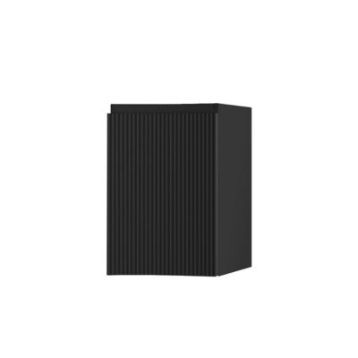 Meuble complément sous vasque l.34 x H.55 x P.41 cm, noir mat strié, version droite, Vague
