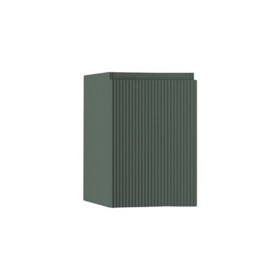 Meuble complément sous vasque l.34 x H.55 x P.41 cm, vert mat strié, version gauche, Vague