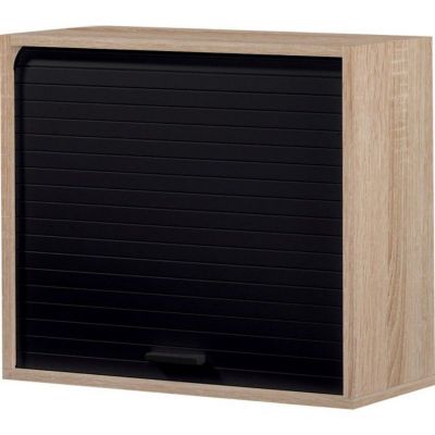 Meuble Cuisine Chêne Rideau Noir 1 Etagère Larg 60 Haut 53.6 Prof 25 cm - L 60 x l 25 x H 53.6 cm