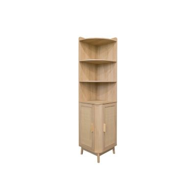 Meuble d'angle bois cannage 40 x 40 x 172 cm