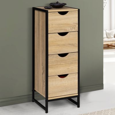 Meuble d'appoint 4 tiroirs DETROIT 30x30x80 cm chiffonnier pour entrée salle de bain design industriel