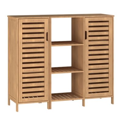 Meuble d'appoint Hakseri 2 éléments 87 x 99 x 33 cm bambou naturel en.casa
