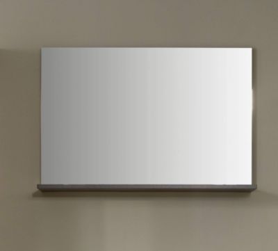 Meuble d'entrée - Miroir avec tablette mélaminé coloris gris ciment. Largeur - hauteur - profondeur : 90 / 62 /20 cm.