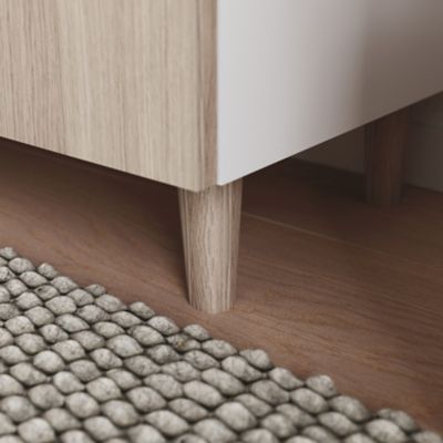 Meuble d'entrée blanc et effet chêne GoodHome Atomia H. 236 x L. 250 x P. 37 cm