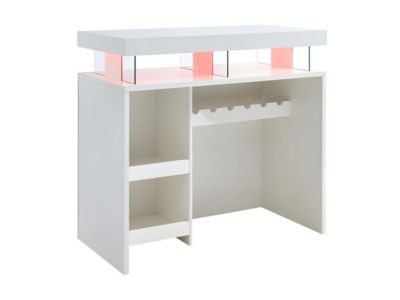 Meuble de bar avec LEDS en MDF blanc laqué - FABIO II