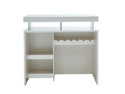 Meuble de bar avec LEDS en MDF blanc laqué - FABIO II