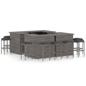 Meuble de bar de jardin 16 resine gris Helloshop26