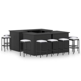 Meuble de bar de jardin 16 resine noir Helloshop26