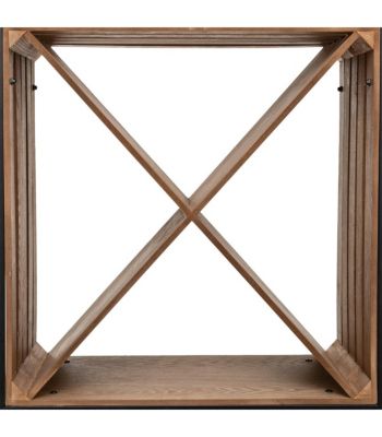 Meuble de Bar Range Bouteilles et Porte Verres en Bois et Métal Noir H 160 cn