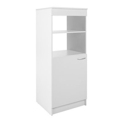 Bianco alaska meuble colonne four micro-onde, 2 portes charnières à gauche  L60xH240xP58 - GBCUCINE