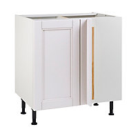 Meuble de cuisine Aldo blanc d'angle façade 1 porte 1 tiroir + kit fileur + caisson bas L. 80 cm
