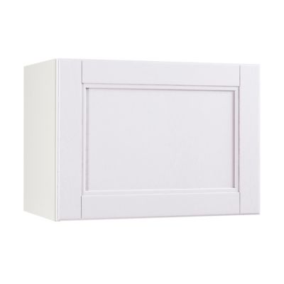 Meuble de cuisine Aldo blanc façade 1 porte glissante sur hotte + 1 caisson haut hotte L. 60 cm
