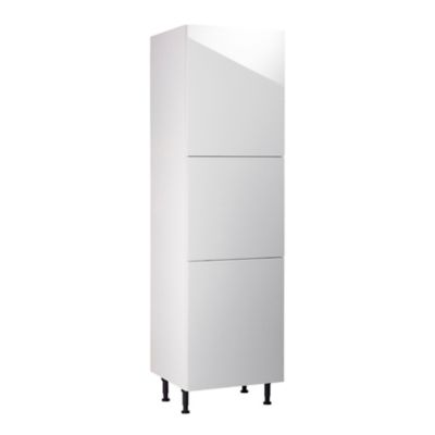 Meuble De Cuisine Artic Blanc Brillant 3 Facades Caisson Colonne L 60 Cm Castorama