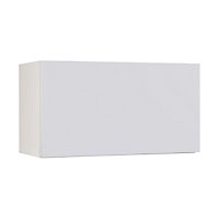 Meuble de cuisine Artic blanc mat façade 1 porte relevante sur hotte + caisson haut L. 80 cm