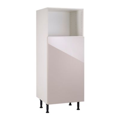 Meuble de cuisine Artic seigle brillant façade 1 porte + caisson L. 60 cm
