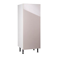 Meuble de cuisine Artic seigle brillant façade porte de réfrigérateur + caisson 1/2 colonne L. 60 cm